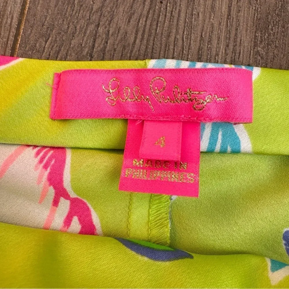 Lilly Pulitzer CORY MIDI SKIRT Matcha Green Boho Babe Pink White 4 $128 Retail